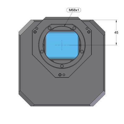 C5A camera head with M68 × 1 adapter front view